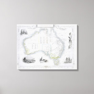 Toile L'Australie, d'une série de cartes du monde a