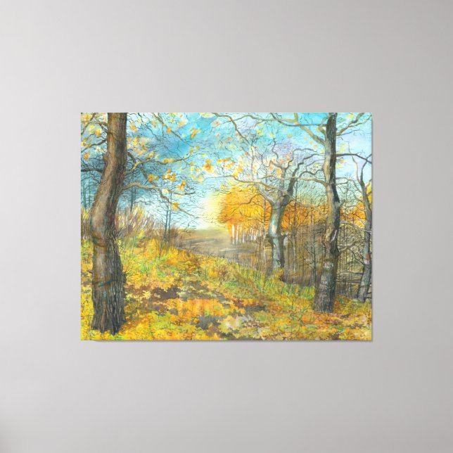 Toile L'automne d'or dans une chênaie (Recto)