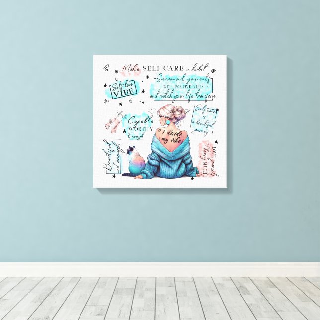 Toile L'autonomisation des femmes inspire une affirmatio (Insitu (Plancher de Bois))