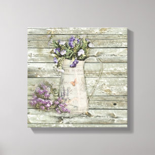 Toile lavande en bois blanchie rustique de ferme