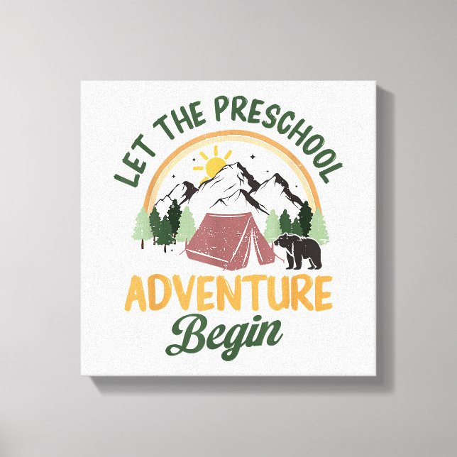 Toile L'aventure de la maternelle commence Camping Retou (Recto)