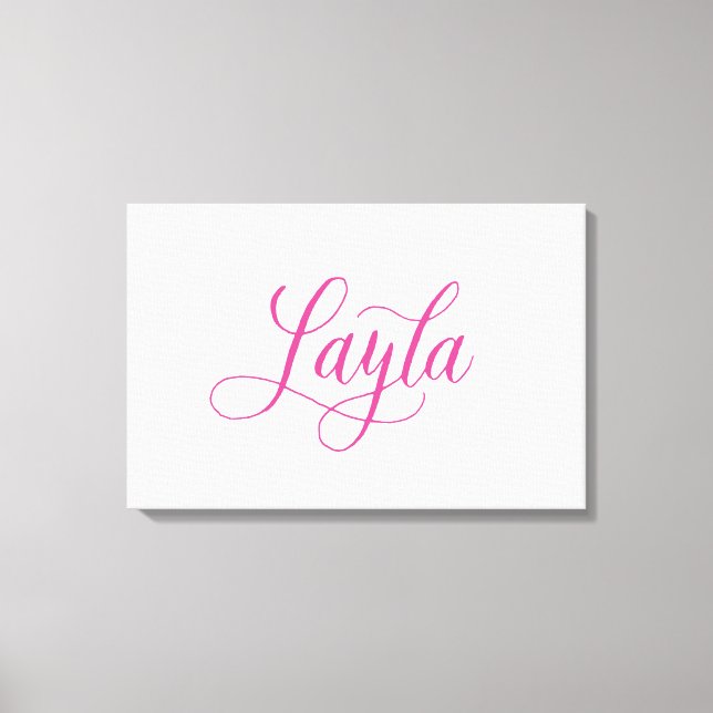Toile Layla - Moderne Calligraphie Nom Design (Recto)
