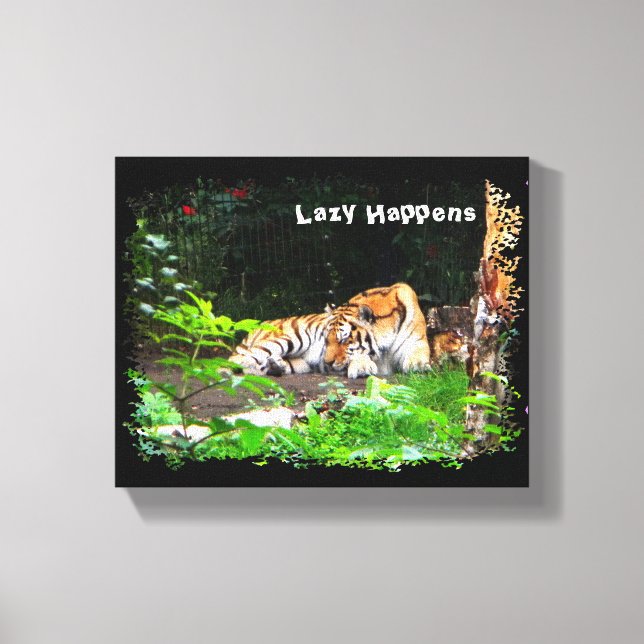 Toile Lazy arrive le tigre de Sibérie (Recto)