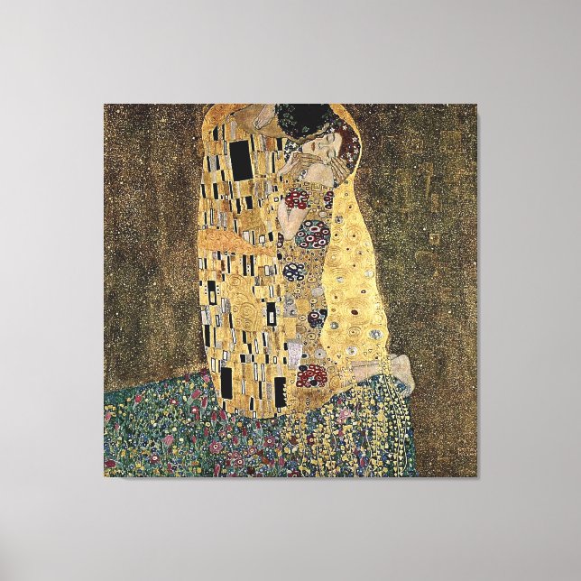Toile Le baiser de Gustav Klimt (vers 1908) (Recto)