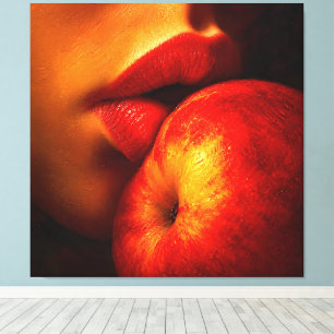 Toile Le Baiser de Nectarine – Un Portrait Intime