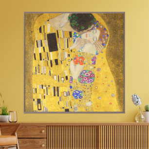 Toile Le Baiser, Peinture à l'huile Art Nouveau, Gustav