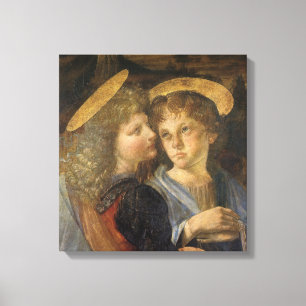 Toile Le baptême de Léonard de Vinci des anges du Christ