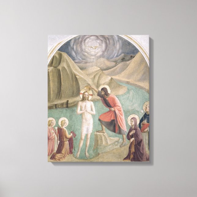 Toile Le baptême du Christ, c.1438-45 (fresque) (Recto)