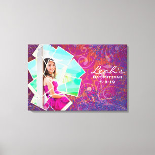Toile Le bat mitzvah FRAIS de COLLAGE de PHOTO signent