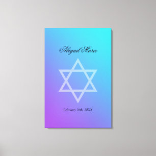Toile Le bat mitzvah pourpre turquoise d'étoile de Davi