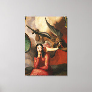 Toile Le bien et le mal : le diable tentant une jeune
