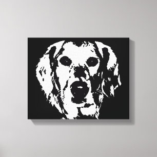 Toile Le blanc noir de golden retriever a enveloppé la