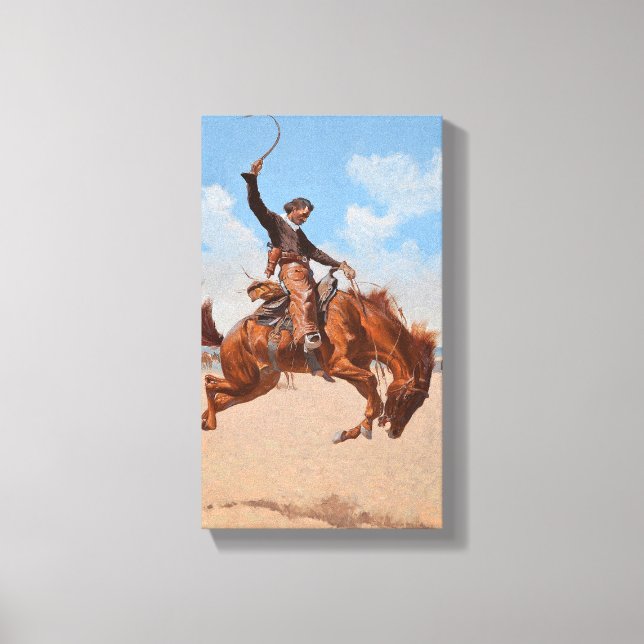 Toile Le Bronco Buster (par Frederic Remington) (Recto)