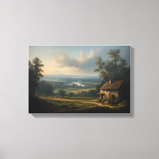 Toile Le Brouillard sur le Vignoble au Matin