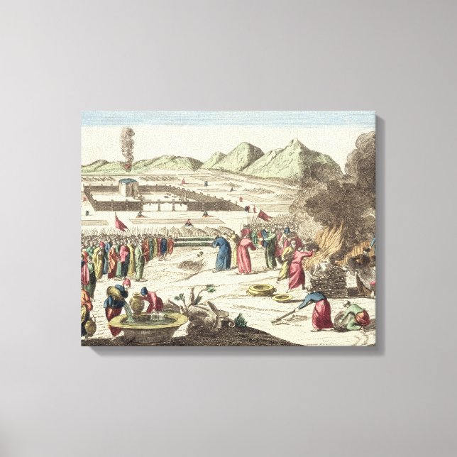 Toile Le camp des Israélites et le sacrifice du (Recto)