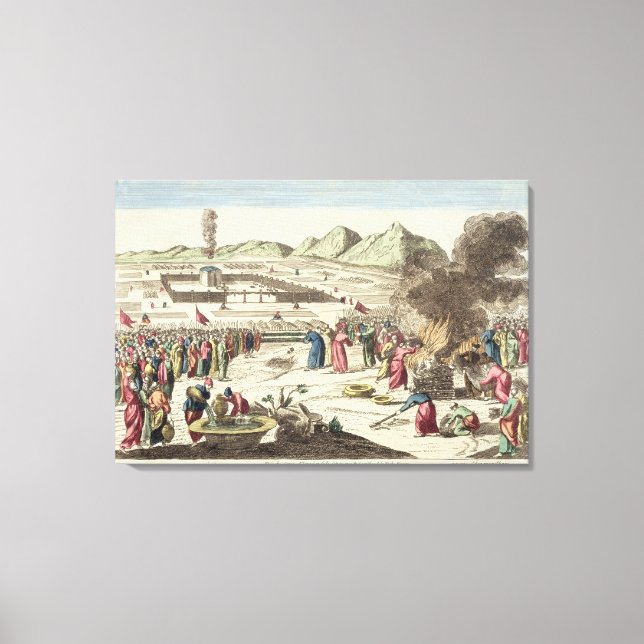 Toile Le camp des Israélites et le sacrifice du (Recto)