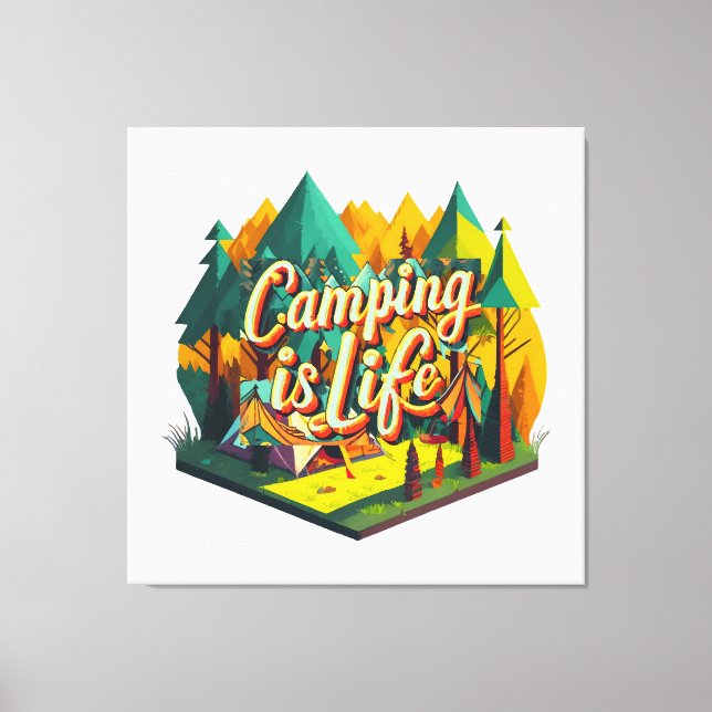 Toile Le camping c'est la vie (Recto)