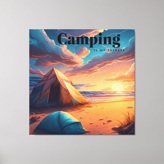 Toile Le camping est ma thérapie | Art numérique (Recto)