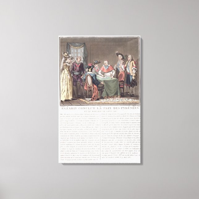 Toile Le cardinal Mazarin (1602-1661) conclut la Paix de (Recto)