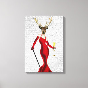 Toile Le Cerf De Glamour En Rouge