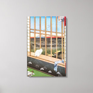 Toile Le chat blanc est assis près de la fenêtre, Utagaw