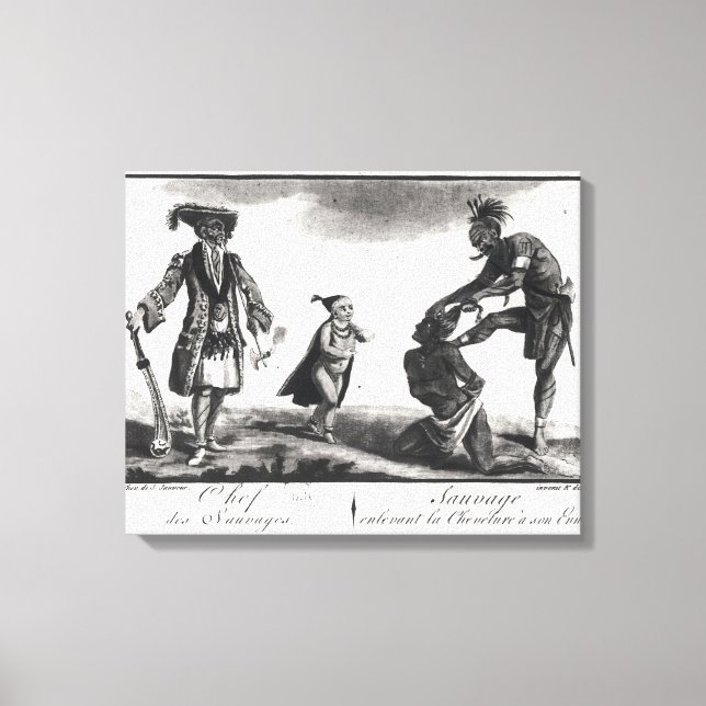 Toile Le chef des Savages à l'échelle de son ennemi (Recto)