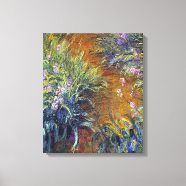 Toile Le chemin à travers les iris par Claude Monet (Recto)