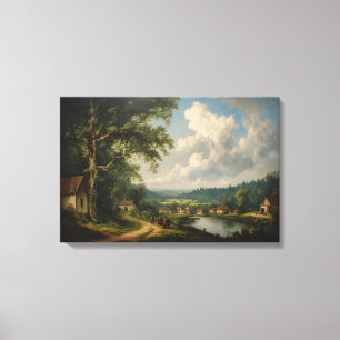 Toile Le chêne du village — Campagne anglaise avec perso