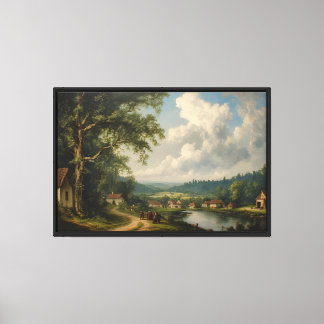 Toile Le chêne du village — Campagne anglaise avec perso
