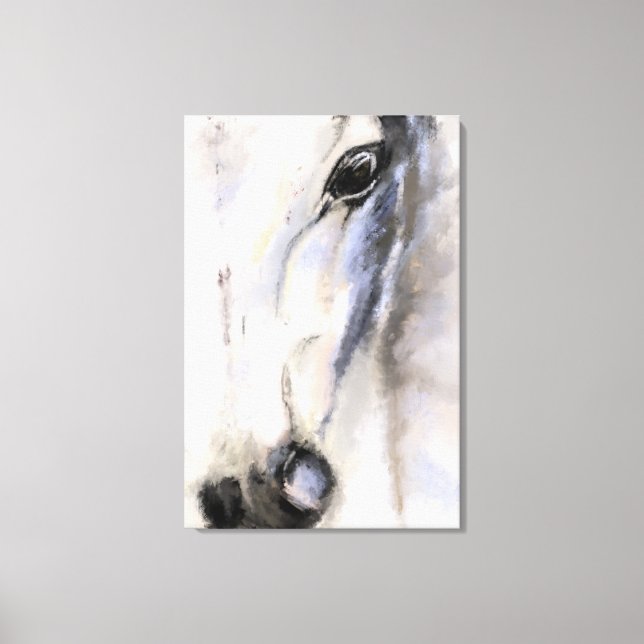 Toile Le Cheval Blanc - Peinture Originale  (Recto)