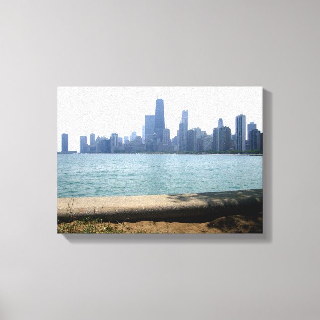 Toile Le Chicago Skyline depuis le lac (Recto)
