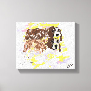 Toile Le chien est dans le vent