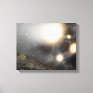 Toile Le ciel nocturne comme vu d'un avion hypothétique