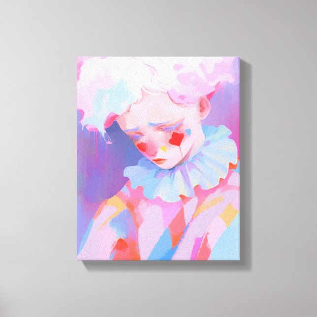 Toile Le clown rose solitaire (Recto)