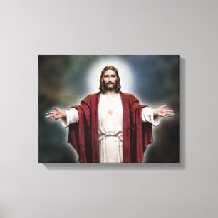 Toile Le coeur sacré de l'image de dévotion de Jésus