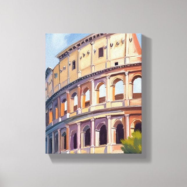 Toile Le Colosseum Rome Aquarelle Voyage  (Recto)