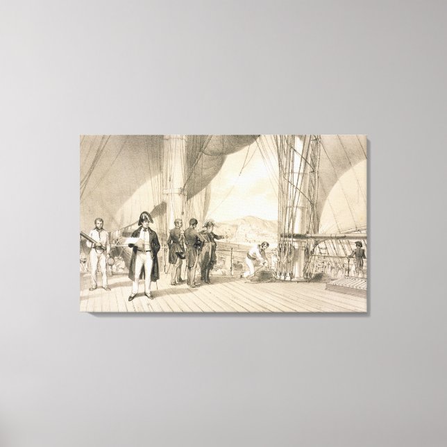 Toile Le Comte de Bourmont et l'Amiral Duperre à bord (Recto)