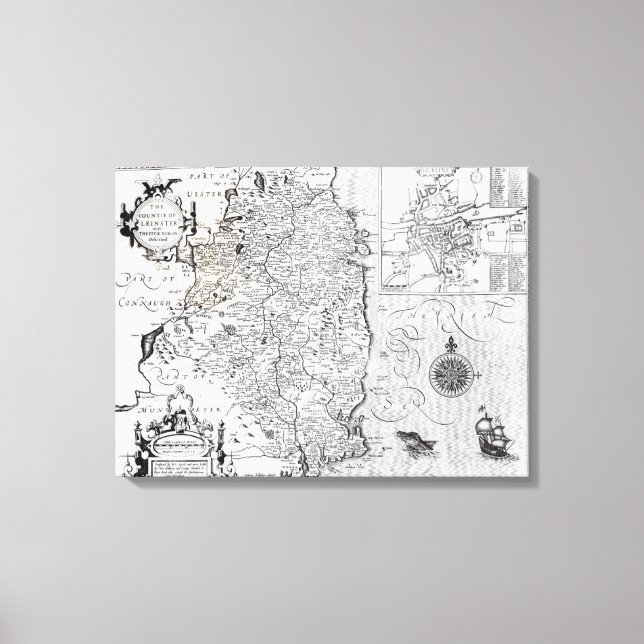 Toile Le Comté de Leinster avec la Ville de Dublin (Recto)
