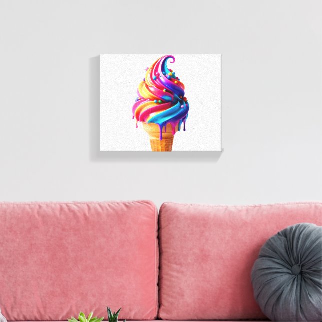 Toile Le cône de glace classique vibrant de SlipperyJoe' (Insitu(Salon))