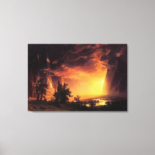 Toile Le coucher de soleil d'Albert Bierstadt dans la va