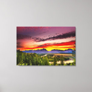 Toile Le coucher du soleil d'été chez la rivière Snak