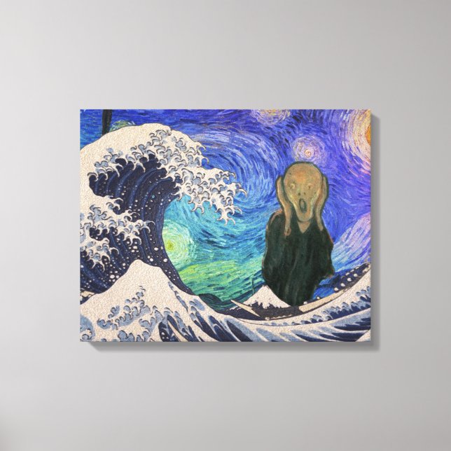Toile Le cri de la Grande Vague Starry Night (Recto)
