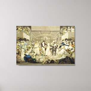 Toile Le de valse (gravure colorée)