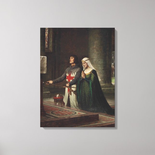 Toile Le Dédicace (Chevalier Médiéval et sa Dame) (Recto)