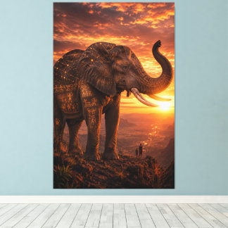 Toile Le Dernier Gardien — Transport d'éléphant africain