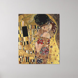 Toile Le détail du baiser de Gustav Klimt (vers 1908)
