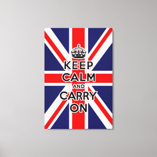 Toile Le drapeau Union Jack garde le calme et continue