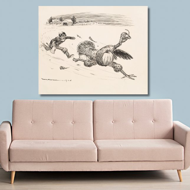Toile Le fermier poursuit le dindon - William Walker (Créateur téléchargé)