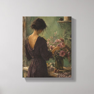 Toile Le Floriste dans l'Intérieur Figuratif de la Salle
