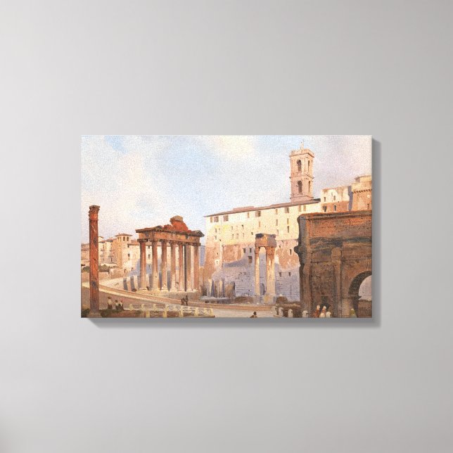 Toile Le Forum romain antique (par Ippolito Caffi) (Recto)